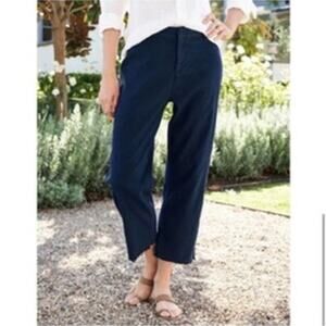 Frank & Eileen Kinsale Linen Blend Tailored Pants Navy Size 8